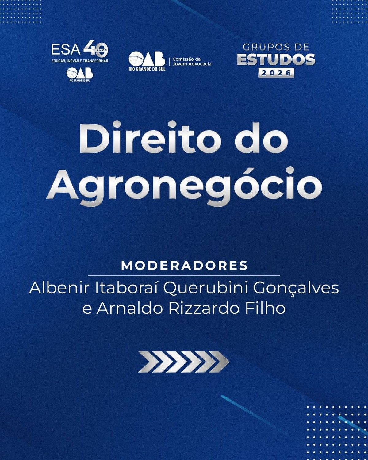 ESA OAB/RS abre inscrições para Grupo de Estudos em Direito do Agronegócio 2026/1