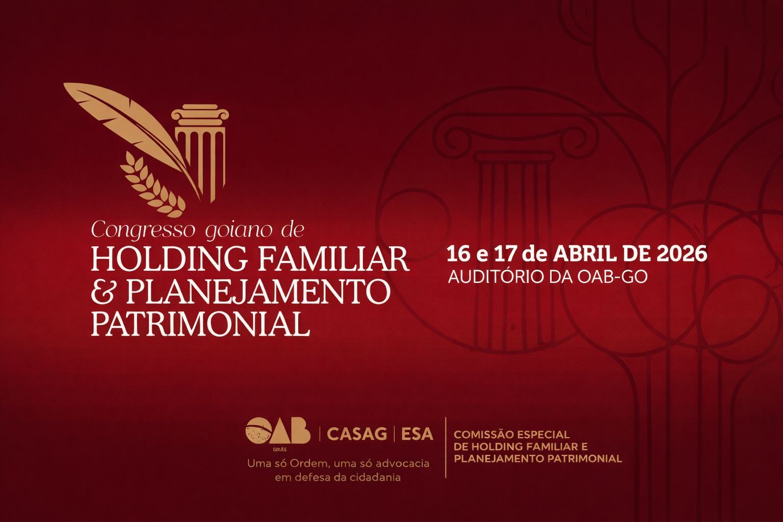 OAB/GO realiza Congresso Goiano de Holding Familiar e Planejamento Patrimonial