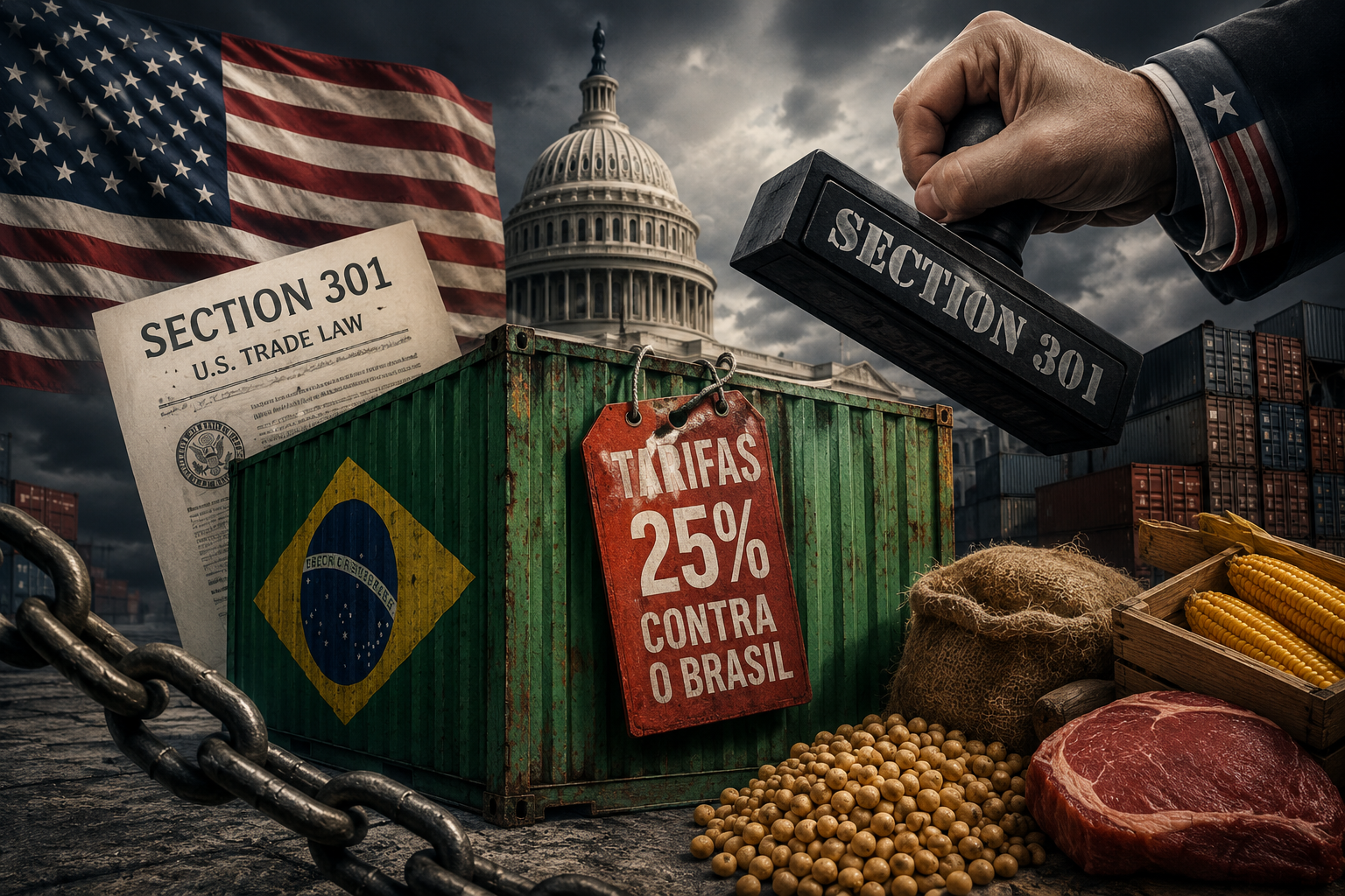 Tarifas de 25% contra o Brasil: quando a section 301 deixa de ser instrumento técnico e se for a coerção política