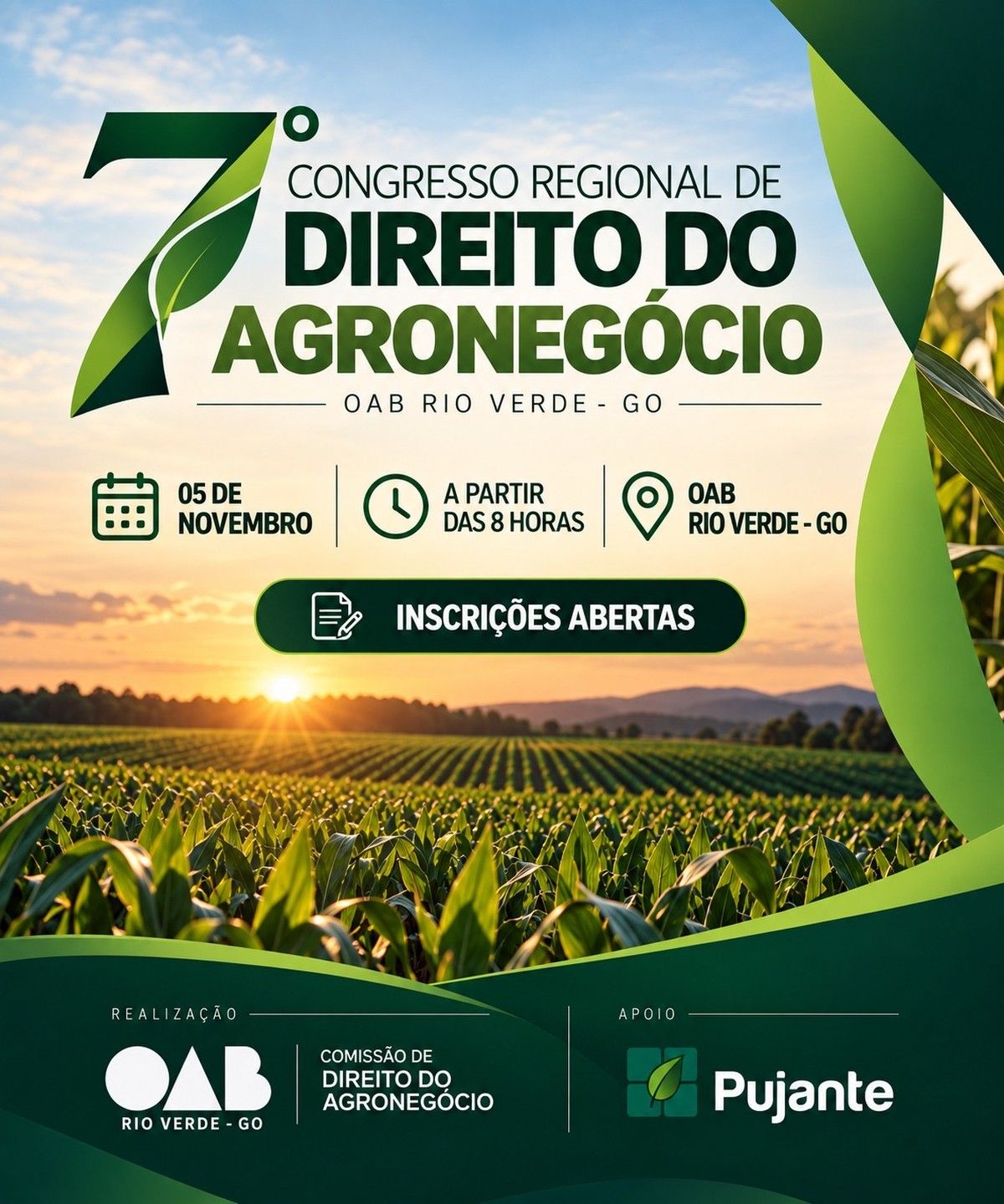 7º Congresso Regional de Direito do Agronegócio em Rio Verde/GO debate crédito rural, segurança jurídica e sucessão no campo